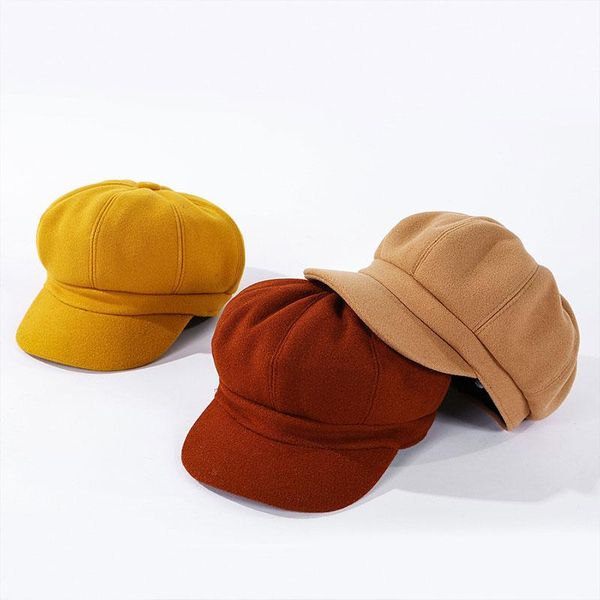 berets fashion winter warm woolen octagonal hats for women classic solid windproof beret retro painter caps thicken sboy, Blue;gray
berets fashion winter warm woolen octagonal hats for women classic solid windproof beret retro painter caps thicken sboy, Blue;gray