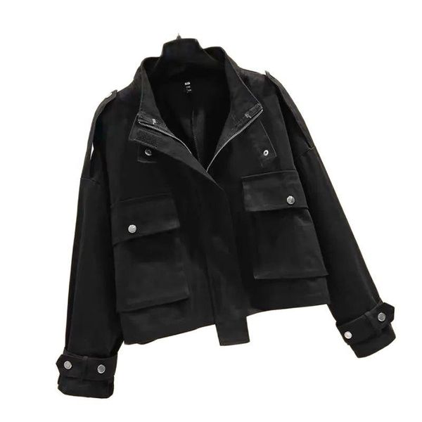 women's jackets 2021spring autumn coat female harajuku bf loose all-match short overalls ladies jacket cotton solid color women outwear, Black;brown
women's jackets 2021spring autumn coat female harajuku bf loose all-match short overalls ladies jacket cotton solid color women outwear, Black;brown