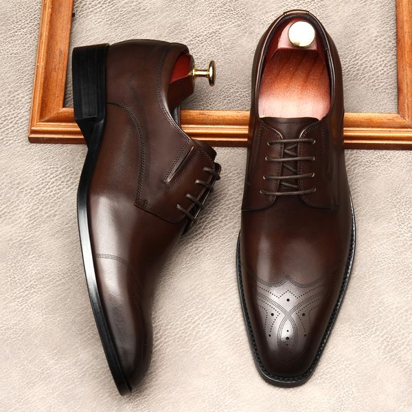 new business shoes men oxford genuine leather dress shoes lace up italian formal wedding black coffee color party shoe men
new business shoes men oxford genuine leather dress shoes lace up italian formal wedding black coffee color party shoe men