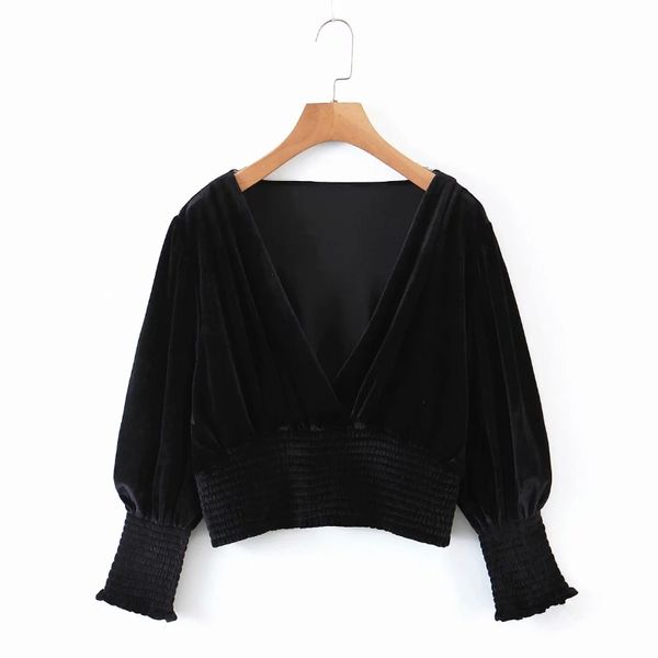 autumn women deep v neck black velvet short shirts female lantern sleeve blouses casual lady loose blusas s8208 210430, White
autumn women deep v neck black velvet short shirts female lantern sleeve blouses casual lady loose blusas s8208 210430, White