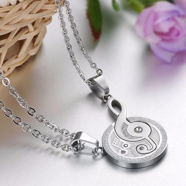 pendant necklaces european and american style stainless steel titanium note love shape fashion accessories men women lovers, Silver
pendant necklaces european and american style stainless steel titanium note love shape fashion accessories men women lovers, Silver