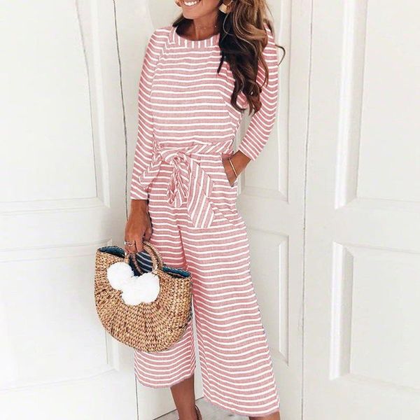 women's jumpsuits & rompers rqokia vintage women long sleeve fashion striped calf length pants o neck casual slim bandage duits, Black;white
women's jumpsuits & rompers rqokia vintage women long sleeve fashion striped calf length pants o neck casual slim bandage duits, Black;white