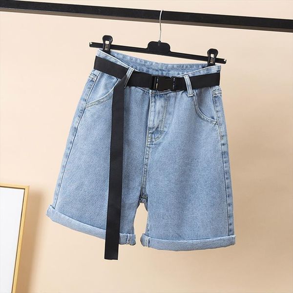 spring summer high waist blue womens shorts denim with belt streetwear female loose fit wide leg jeans, White;black
spring summer high waist blue womens shorts denim with belt streetwear female loose fit wide leg jeans, White;black