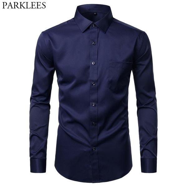 men's bamboo fiber dress shirts solid casual slim fit button down shirt men elastic offcie wedding work shirt male chemise homme 210522, White;black
men's bamboo fiber dress shirts solid casual slim fit button down shirt men elastic offcie wedding work shirt male chemise homme 210522, White;black