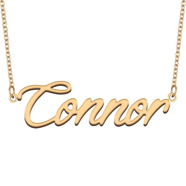 pendant necklaces connor name necklace for women stainless steel jewelry 18k gold plated nameplate femme mother girlfriend gift, Silver
pendant necklaces connor name necklace for women stainless steel jewelry 18k gold plated nameplate femme mother girlfriend gift, Silver