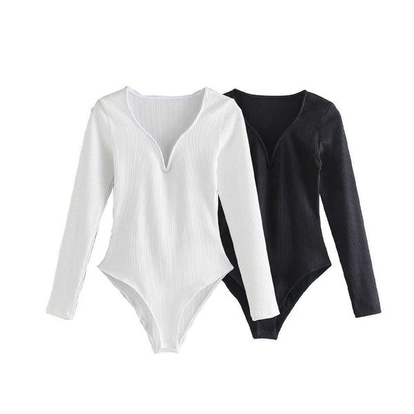 women bodysuit heart neckline fashion casual chic lady knitted bodycon bottoming women clothes 210709, Black;white
women bodysuit heart neckline fashion casual chic lady knitted bodycon bottoming women clothes 210709, Black;white