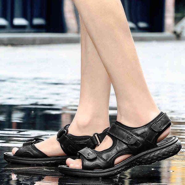 slippers genuine leather sandals outdoor men roman classic 's summer beach comfortable walking shoes ei8i, Black
slippers genuine leather sandals outdoor men roman classic 's summer beach comfortable walking shoes ei8i, Black