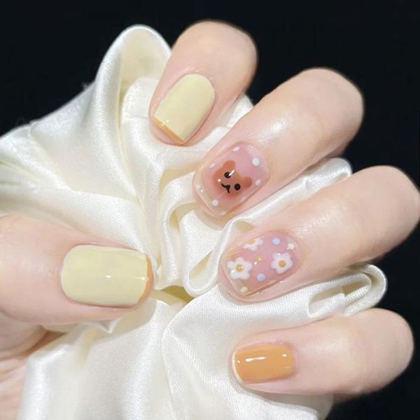 false nails 24pcs floral pinted design girl nail art decorations press on patch detachable short with glue, Red;gold
false nails 24pcs floral pinted design girl nail art decorations press on patch detachable short with glue, Red;gold