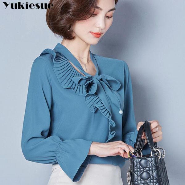 women's blouses & shirts women blouse long sleeve shirt office elegant fashion 2021 spring ruffless ladies chiffon female blusa feminin, White
women's blouses & shirts women blouse long sleeve shirt office elegant fashion 2021 spring ruffless ladies chiffon female blusa feminin, White