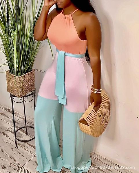 women's pants & capris 2021 summer ladies one-piece suit contrast color tight-fitting halter strap jumpsuit-need belt, Black;white
women's pants & capris 2021 summer ladies one-piece suit contrast color tight-fitting halter strap jumpsuit-need belt, Black;white