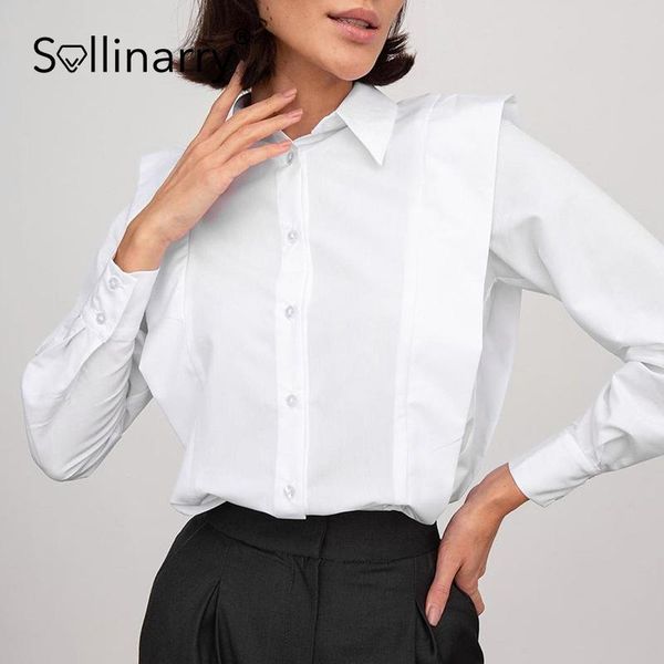 sollinary elegant white loose ruffle women shirts casual shoulder pads ladies blouse office retro button turn down collar women's blou
sollinary elegant white loose ruffle women shirts casual shoulder pads ladies blouse office retro button turn down collar women's blou