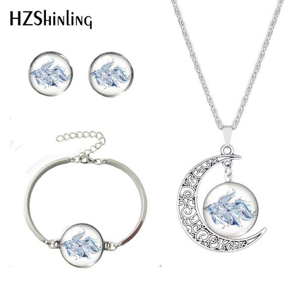 earrings & necklace refreshing blue color design animal in ocean moon glass cabochon bracelet sets jewelry for women, Silver
earrings & necklace refreshing blue color design animal in ocean moon glass cabochon bracelet sets jewelry for women, Silver