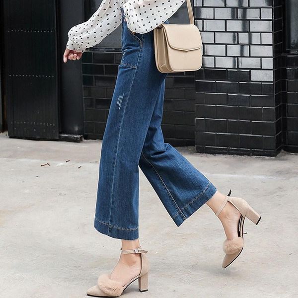 women's jeans 2021 autumn women wide leg fashion high waist pocket loose female casual denim pants, Blue
women's jeans 2021 autumn women wide leg fashion high waist pocket loose female casual denim pants, Blue