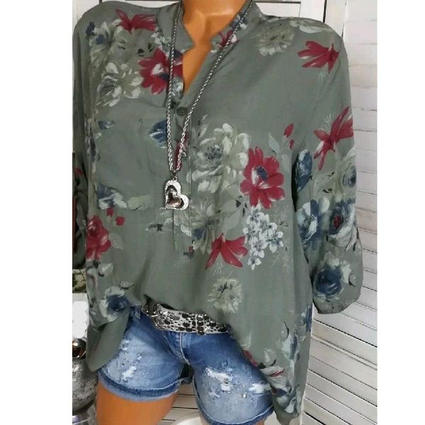5xl plus size summer women shirts long sleeve print stand collar button blouse pullover polyester womens clothing shirt blusa, White
5xl plus size summer women shirts long sleeve print stand collar button blouse pullover polyester womens clothing shirt blusa, White