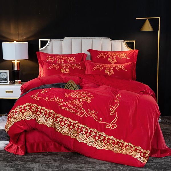 bedding sets luxury soft flannel fleece velvet floral embroidery set double gold lace duvet cover bed sheet pillowcases bedskirt
bedding sets luxury soft flannel fleece velvet floral embroidery set double gold lace duvet cover bed sheet pillowcases bedskirt