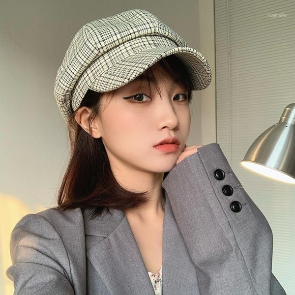 modern plaid octagonal hat woman spring and autumn department belay summer korean version leisure joker sboy berets, Blue;gray
modern plaid octagonal hat woman spring and autumn department belay summer korean version leisure joker sboy berets, Blue;gray