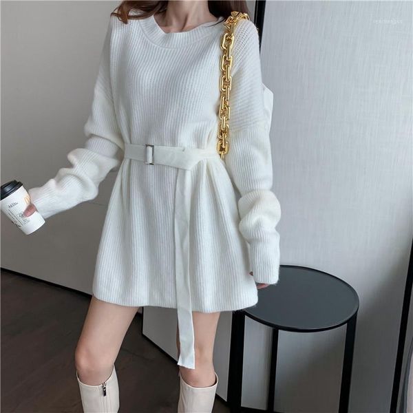 korea style women winter warm short dress with belt long sleeve crewneck knitted dresses female casual, Black;gray
korea style women winter warm short dress with belt long sleeve crewneck knitted dresses female casual, Black;gray