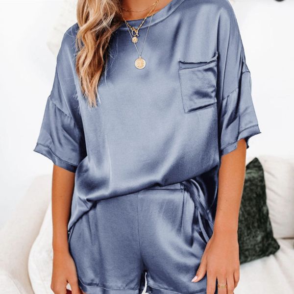 satin women 2 piece set homewear elegant o neck pullover and loose shorts home clothes 2021 lady spring summer pajamas set, Black;red
satin women 2 piece set homewear elegant o neck pullover and loose shorts home clothes 2021 lady spring summer pajamas set, Black;red