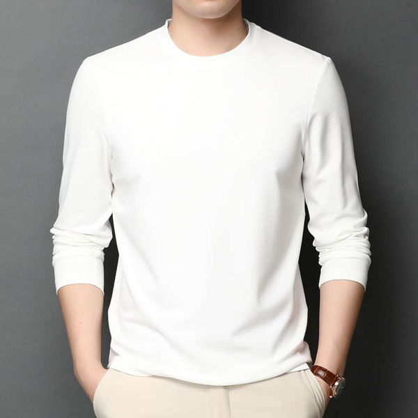 2021 spring and autumn mulberry silk men's long sleeve t-shirt body style korean round neck solid color base shirt, White;black
2021 spring and autumn mulberry silk men's long sleeve t-shirt body style korean round neck solid color base shirt, White;black