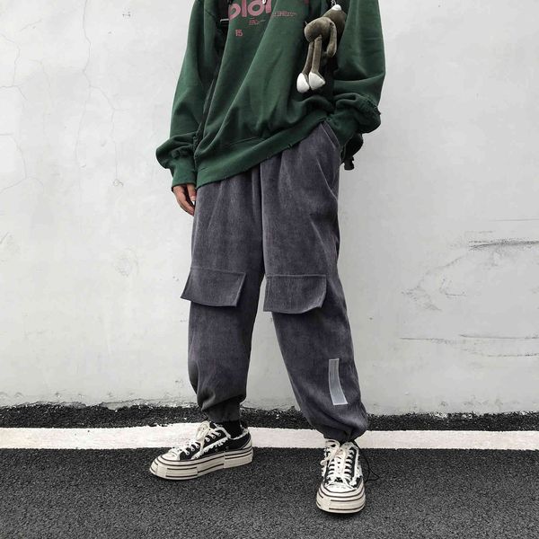 men's pants work cotton cargo pocket casual corduroy fabric loose trousers active elastic hip hop joggers sweatpants size m-xl ifi, Black
men's pants work cotton cargo pocket casual corduroy fabric loose trousers active elastic hip hop joggers sweatpants size m-xl ifi, Black