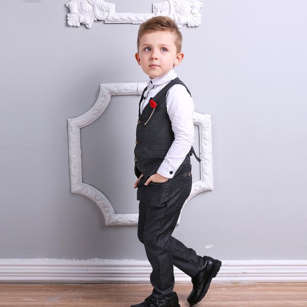 handsome fashion boys' cotton vest suit pants three piece kindergarten performance clothes, Blue
handsome fashion boys' cotton vest suit pants three piece kindergarten performance clothes, Blue