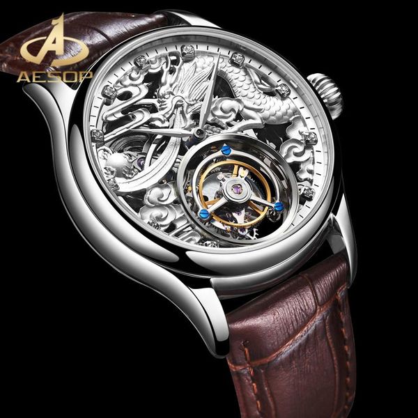 wristwatches aesop ++ real tourbillion mechanical watches silver dragon fashion design mens watch sapphire glass skeleton waterproof, Slivery;brown
wristwatches aesop ++ real tourbillion mechanical watches silver dragon fashion design mens watch sapphire glass skeleton waterproof, Slivery;brown