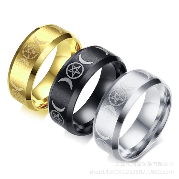 stainless steel silver gold balck women men's ring triple moon moon and star hope peace rings witchcraft arc religious islamic muslim j, Golden;silver
stainless steel silver gold balck women men's ring triple moon moon and star hope peace rings witchcraft arc religious islamic muslim j, Golden;silver