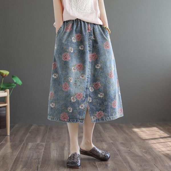 skirts spring summer women retro floral pockets all-match slit denim skirt 2021 leisure loose elastic waist bleached falda mujer, Black
skirts spring summer women retro floral pockets all-match slit denim skirt 2021 leisure loose elastic waist bleached falda mujer, Black