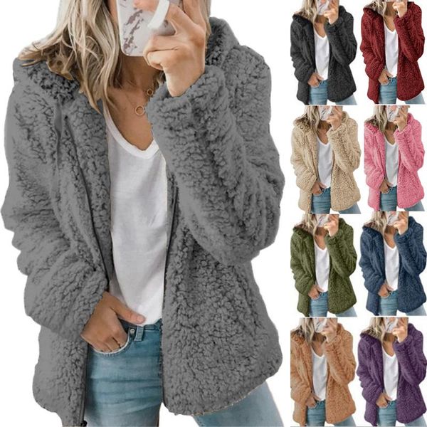 women's jackets winter women teddy jacket coat solid fleece warm zipper hooded coats autumn thick plush oversized female sweatshirts ov, Black;brown
women's jackets winter women teddy jacket coat solid fleece warm zipper hooded coats autumn thick plush oversized female sweatshirts ov, Black;brown