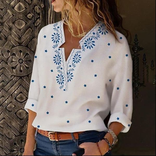 casual plus size bohemian women shirt 3 4 sleeve linen cotton v neck print blouse femininas fashion clothes, White
casual plus size bohemian women shirt 3 4 sleeve linen cotton v neck print blouse femininas fashion clothes, White