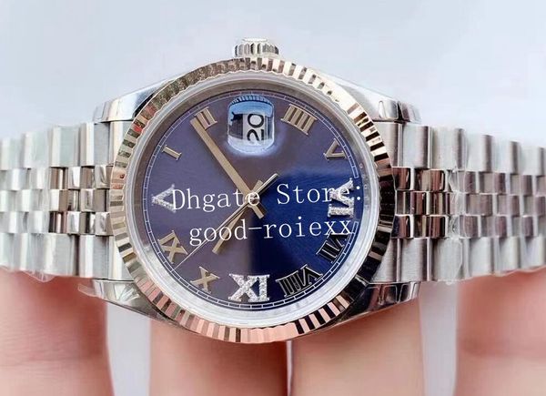 36mm watches men automatic cal.3235 watch eta 28800 vph men's blue silver dial raised diamond roman hour markers steel jubilee bracelet, Slivery;brown
36mm watches men automatic cal.3235 watch eta 28800 vph men's blue silver dial raised diamond roman hour markers steel jubilee bracelet, Slivery;brown