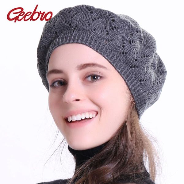 berets geebro women's plain color knitted beret hat ladies french artist hats spring casual thin net acrylic for women, Blue;gray
berets geebro women's plain color knitted beret hat ladies french artist hats spring casual thin net acrylic for women, Blue;gray