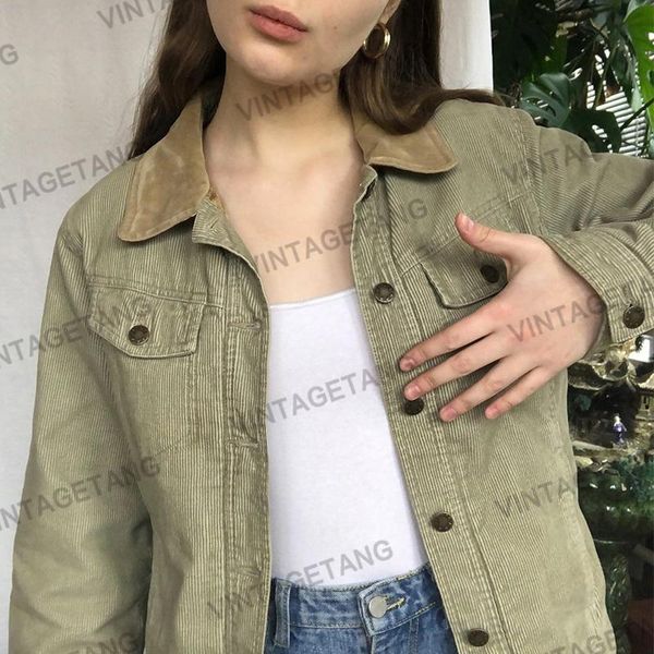 women's jackets b-toto american retro matcha green corduroy jacket female ins tide spring and autumn all-match 2021 fashion, Black;brown
women's jackets b-toto american retro matcha green corduroy jacket female ins tide spring and autumn all-match 2021 fashion, Black;brown