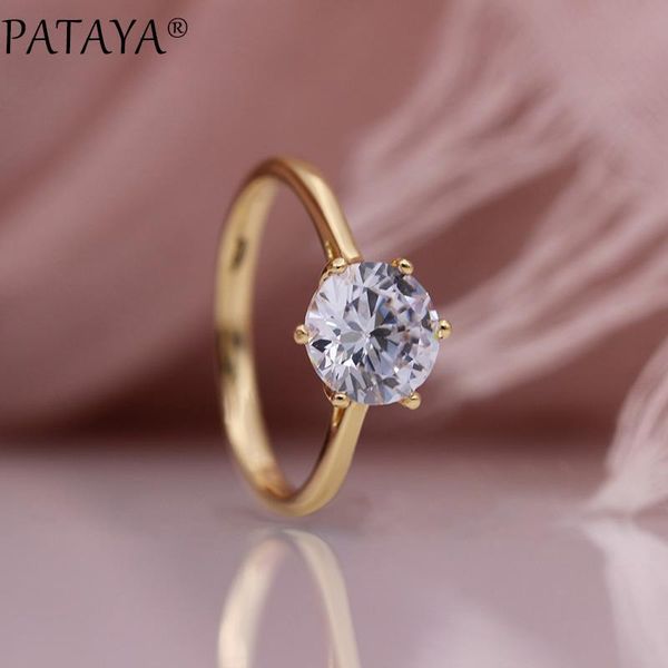 big round white zircon women rings 585 rose gold natural fashion jewelry wedding unique simple shine six claw cluster, Golden;silver
big round white zircon women rings 585 rose gold natural fashion jewelry wedding unique simple shine six claw cluster, Golden;silver