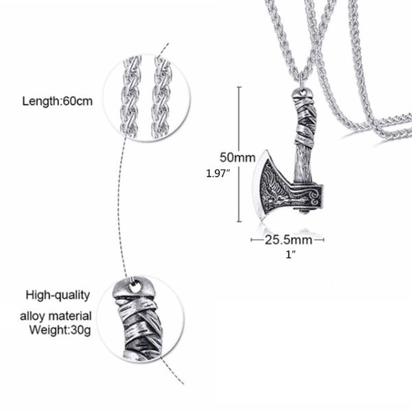 pendant necklaces 20cf viking wolf raven axe necklace alloy chain jewelry gifts for men women, Silver
pendant necklaces 20cf viking wolf raven axe necklace alloy chain jewelry gifts for men women, Silver
