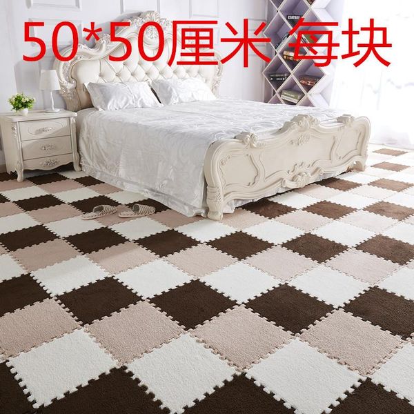 50cm stitched pile mat mosaic carpet can be cut bath mats