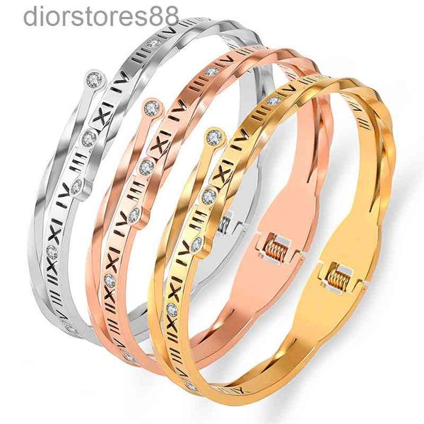 bangles bracelet fashionable temperament exquisite letters roman numerals with diamond double-layer stainless steel women's titanium, Black
bangles bracelet fashionable temperament exquisite letters roman numerals with diamond double-layer stainless steel women's titanium, Black