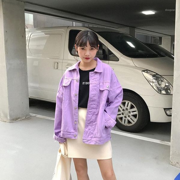 women's jackets loose purple casual short jacket korean style single breasted coat with pockets retro wild women clothing, Black;brown
women's jackets loose purple casual short jacket korean style single breasted coat with pockets retro wild women clothing, Black;brown
