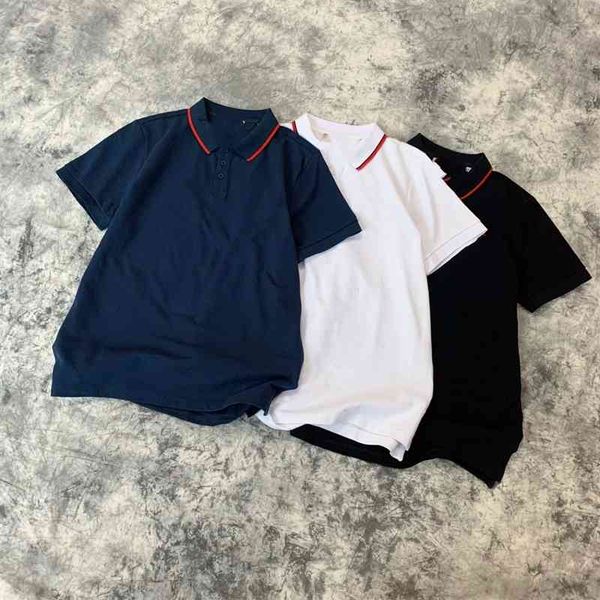 21 new t8 contrast stripe lapel embroidery men's short sleeve t-shirt poio 041401, White;black
21 new t8 contrast stripe lapel embroidery men's short sleeve t-shirt poio 041401, White;black