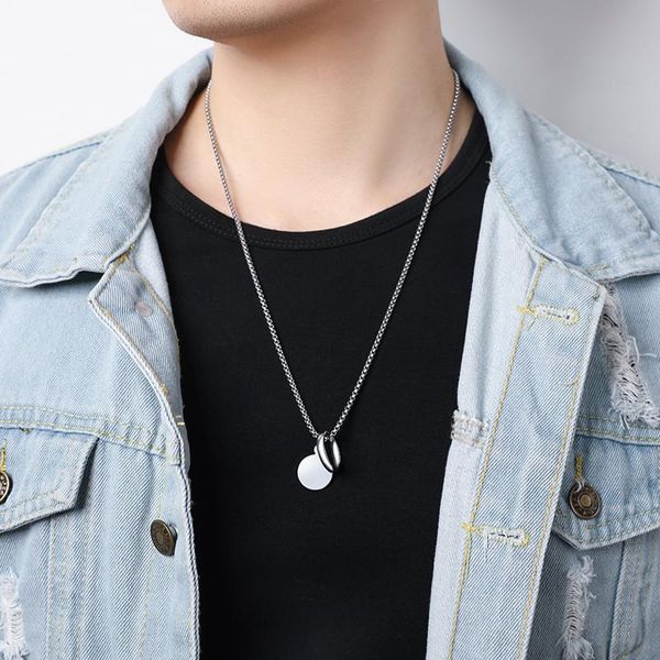 pendant necklaces couples choker jewelry temperament round brand titanium steel chain necklace for women fashion accessories, Silver
pendant necklaces couples choker jewelry temperament round brand titanium steel chain necklace for women fashion accessories, Silver