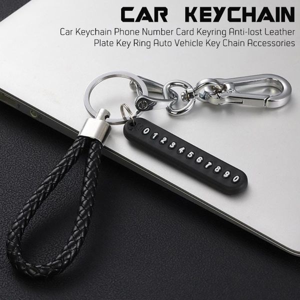 keychains anti-lost car keychain phone number card keyring leather bradied plate key ring auto vehicle chain accessories, Silver
keychains anti-lost car keychain phone number card keyring leather bradied plate key ring auto vehicle chain accessories, Silver