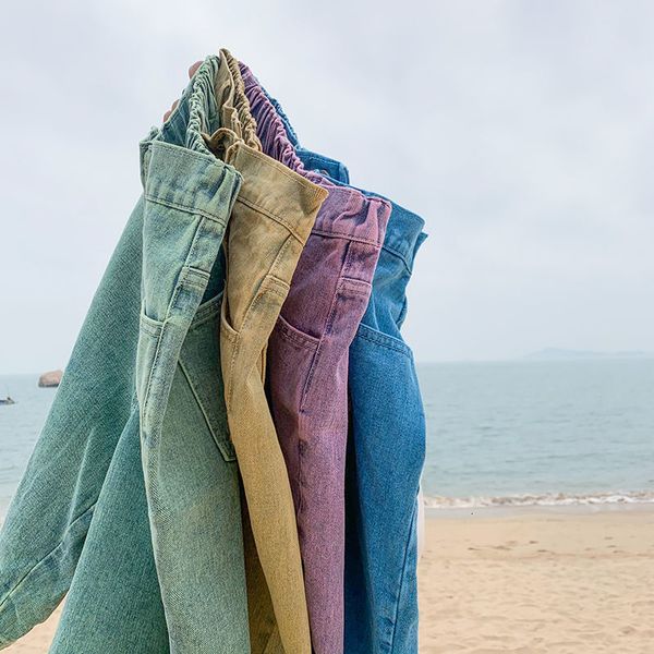 loose summer denim fashion shorts men straight pants multicolor elastic waist classic male streetwear, White;black
loose summer denim fashion shorts men straight pants multicolor elastic waist classic male streetwear, White;black