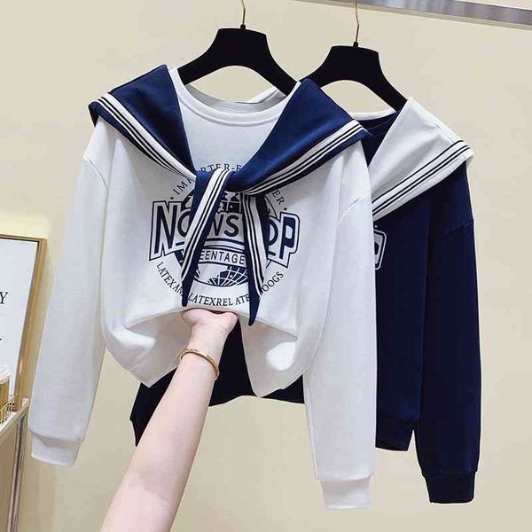 women's sweater 2021 early autumn new fashion foreign style letter printing loose student round neck shawl two-piece set, Black
women's sweater 2021 early autumn new fashion foreign style letter printing loose student round neck shawl two-piece set, Black