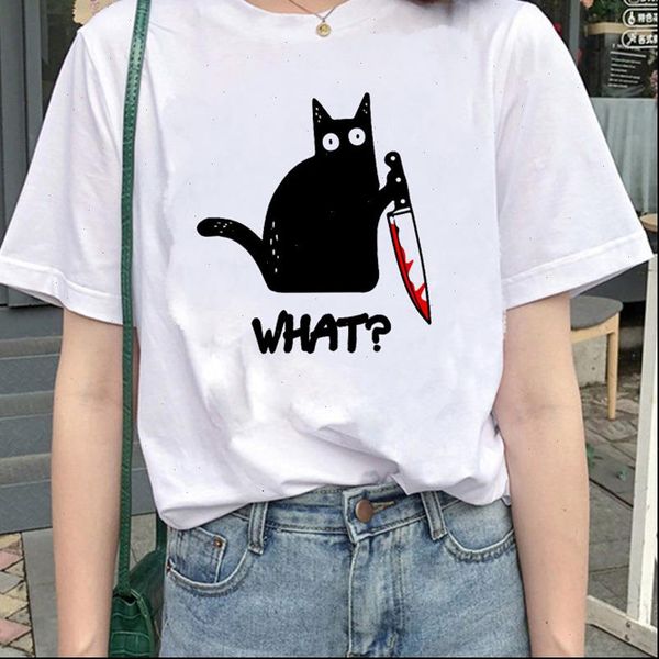 cat women t shirts knife shirt kawaii funnycartoon what murderous harajuku graphic short sleeve, White
cat women t shirts knife shirt kawaii funnycartoon what murderous harajuku graphic short sleeve, White