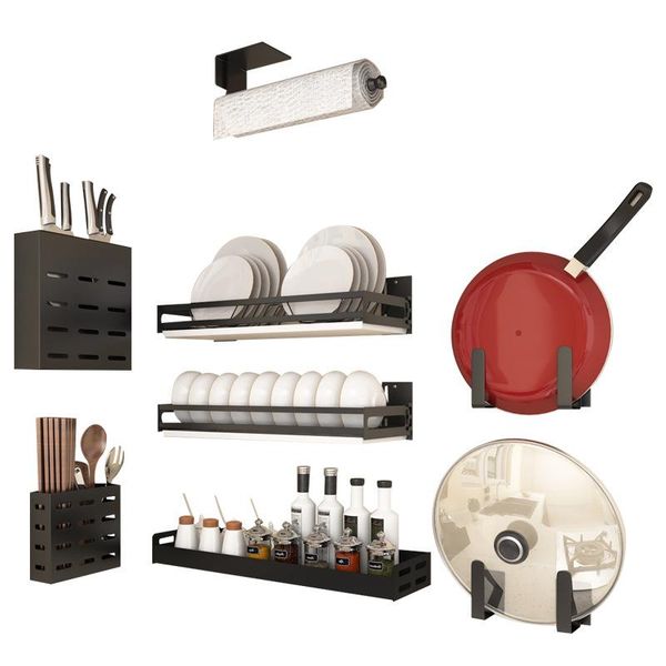 kitchen storage rack perforated space aluminum draining dishes seasoning layered shelf knife holder pendant wall-mounted & organization
kitchen storage rack perforated space aluminum draining dishes seasoning layered shelf knife holder pendant wall-mounted & organization