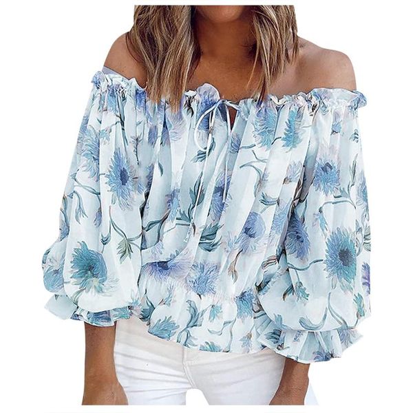 women's t-shirt women fashion chiffon floral print long sleeve off shoulder shirts square collar puff elegant vintage, White
women's t-shirt women fashion chiffon floral print long sleeve off shoulder shirts square collar puff elegant vintage, White