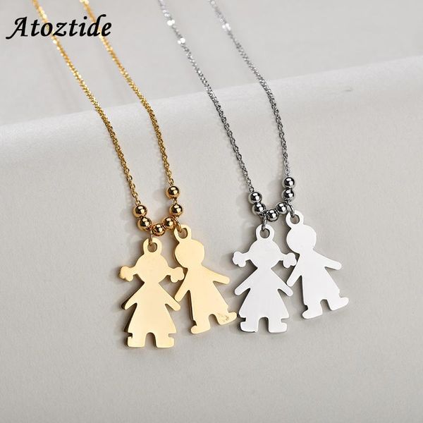 pendant necklaces atoztide lovely stainless steel boy girls/son daughter family necklace gold love figure adjustab chain for kids, Silver
pendant necklaces atoztide lovely stainless steel boy girls/son daughter family necklace gold love figure adjustab chain for kids, Silver