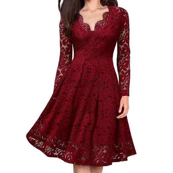 casual dresses elegant dress for women vintage lace long sleeve v neck woman party night, Black;gray
casual dresses elegant dress for women vintage lace long sleeve v neck woman party night, Black;gray