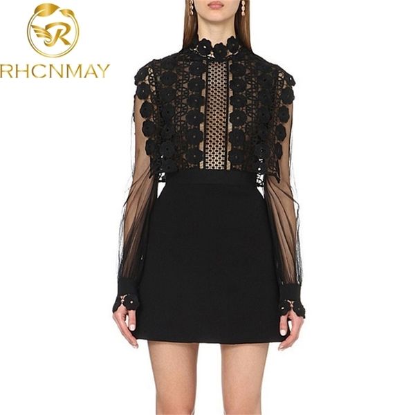 summer self-portrait runway patchwork black lace dress women's long sleeve flower embroidery crochet hollow out mini 210506, Black;gray
summer self-portrait runway patchwork black lace dress women's long sleeve flower embroidery crochet hollow out mini 210506, Black;gray