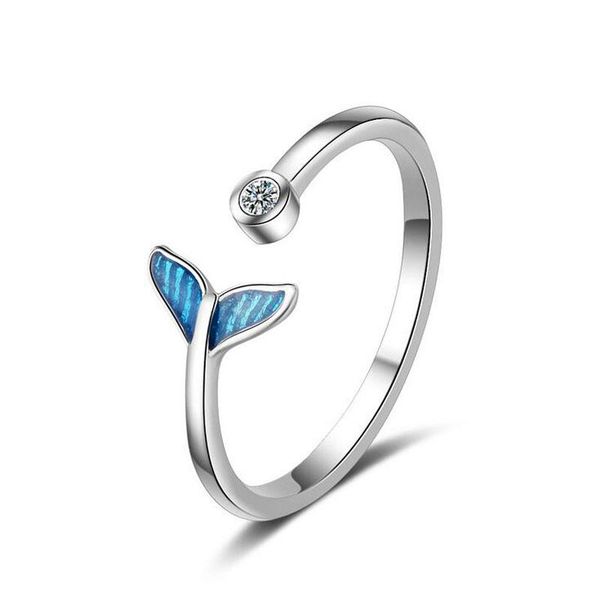 cluster rings fashion simple 925 silver cute blue enamel mermaid fishtail zircon open ring for girls resizable tail women korea jewelry, Golden;silver
cluster rings fashion simple 925 silver cute blue enamel mermaid fishtail zircon open ring for girls resizable tail women korea jewelry, Golden;silver